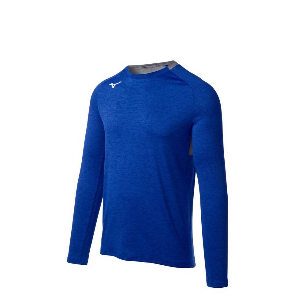 Blusa Mizuno Alpha Long Sleeve - Homem - Azul Marinho - ORBZL5289